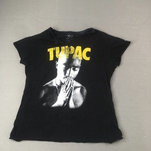 2Pac Womens Shirt Black Small Medium Short Sleeve Pullover Casual Tupac #2341